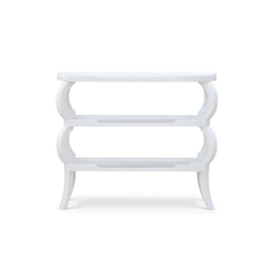 Bramble Savanah 3 Tiered Console Table In True White-Bramble-Blue Hand Home