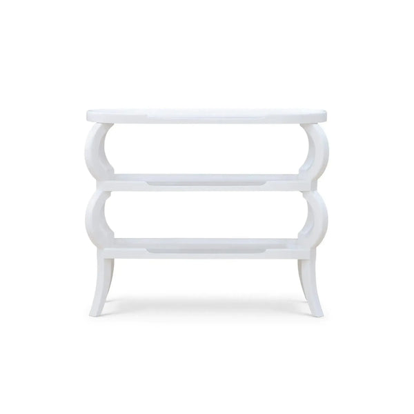 Bramble Savanah 3 Tiered Console Table In True White-Bramble-Blue Hand Home