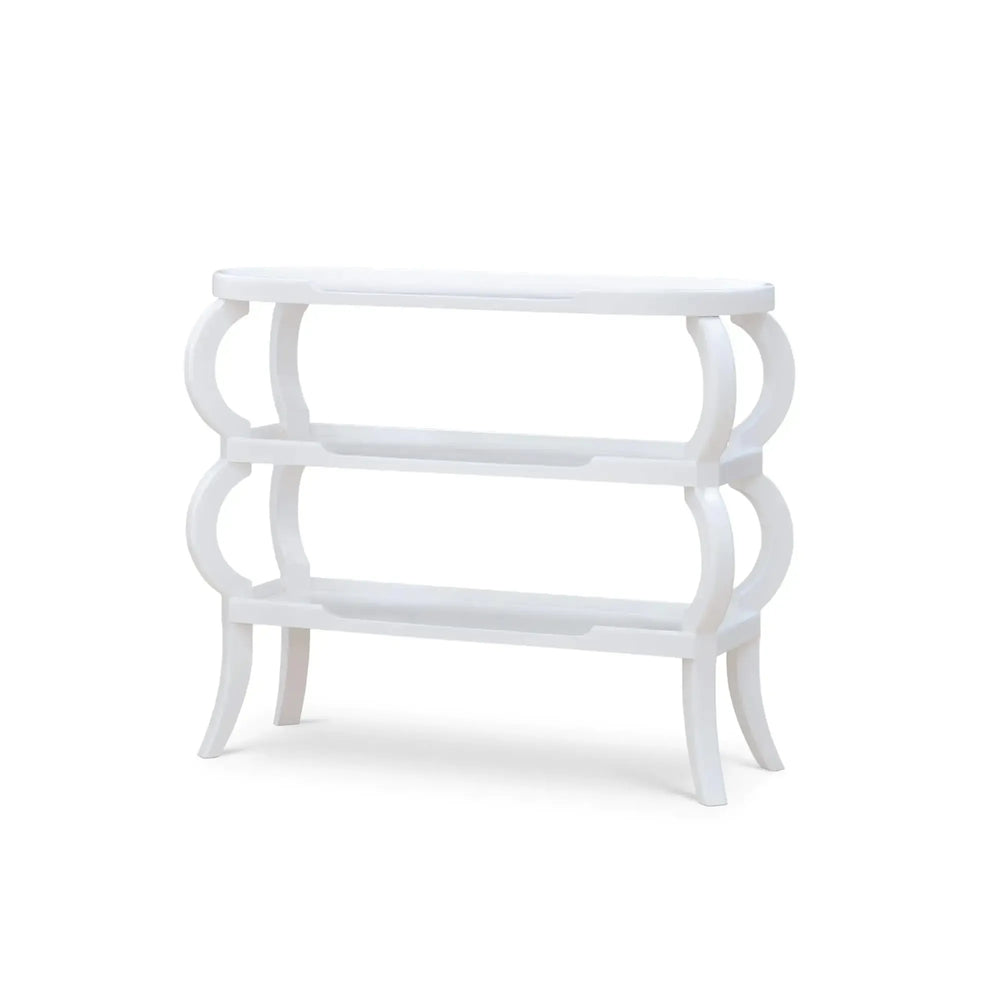 Bramble Savanah 3 Tiered Console Table In True White-Bramble-Blue Hand Home
