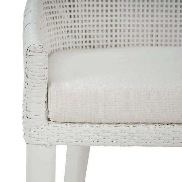 Bramble Savanah Counter Stool In True White Rattan & Legs W/ Arctic White Seat Cushion-Bramble-Blue Hand Home
