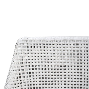 Bramble Savanah Dining Chair In True White Rattan & Legs W/ Arctic White Seat Cushion-Bramble-Blue Hand Home