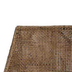Bramble Savanah Dining Chair In Light Glazed Rattan W/ Arctic White Performance Fabric Cushion-Bramble-Blue Hand Home