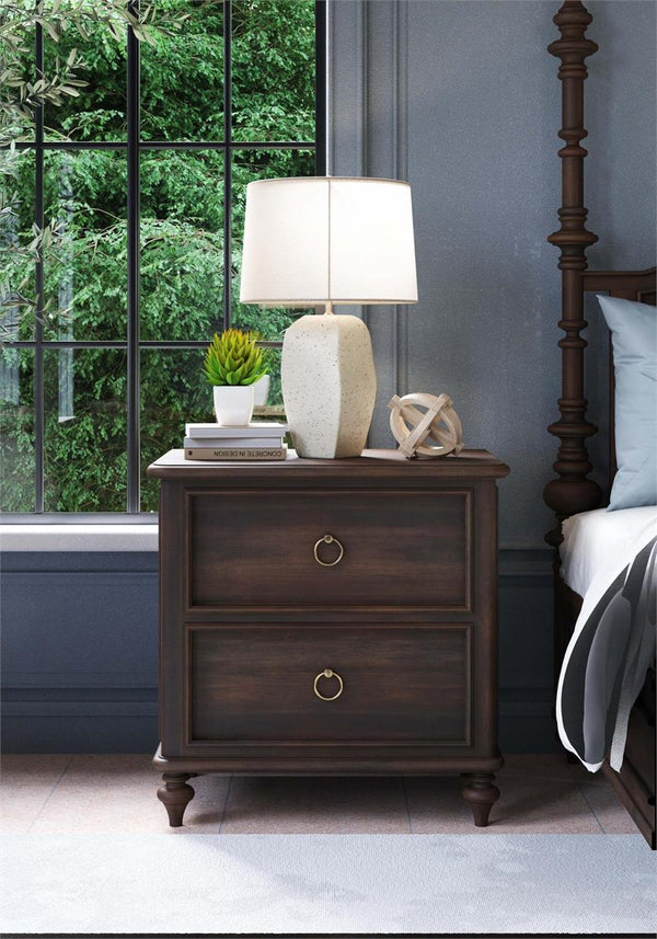 Savannah 2 Drawer Bedside Table-Blue Hand Home