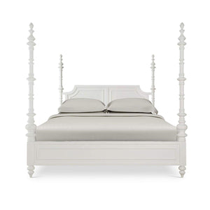 Savannah Bed Queen in True White (* adjustable posters)-Blue Hand Home