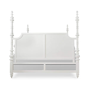 Savannah Bed Queen in True White (* adjustable posters)-Blue Hand Home