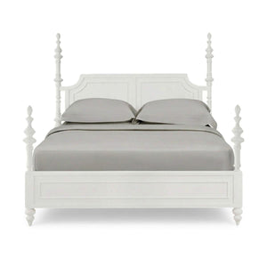 Savannah Bed Queen in True White (* adjustable posters)-Blue Hand Home