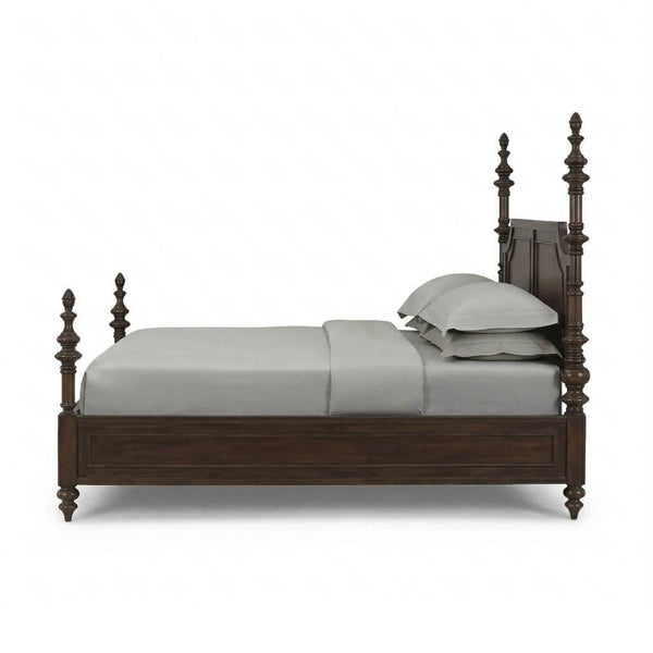 Bramble Savannah Bed Queen in Walnut Solid Hardwood Frame-Bramble-Blue Hand Home