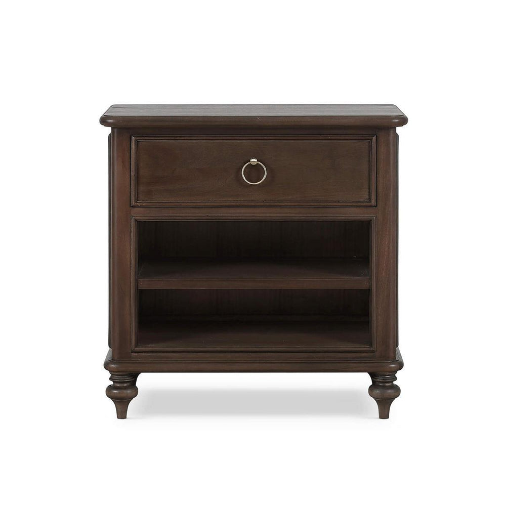 Savannah Bedside Table w/ Open Shelf-Blue Hand Home