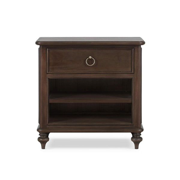 Savannah Bedside Table w/ Open Shelf-Blue Hand Home