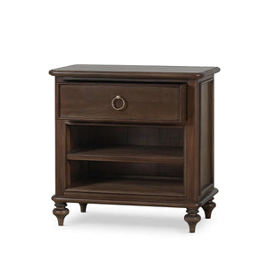 Savannah Bedside Table w/ Open Shelf-Blue Hand Home