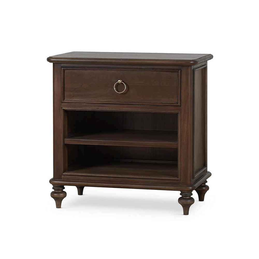 Savannah Bedside Table w/ Open Shelf-Blue Hand Home