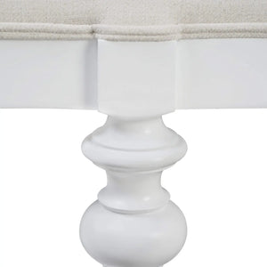 Bramble Savannah Large Bench In True White W/ Natural Performance Fabric-Bramble-Blue Hand Home