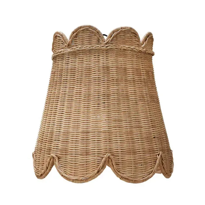 Scalloped Rattan Pendant in Rattan Natural-Blue Hand Home