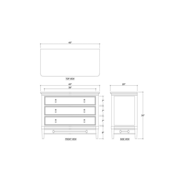 Seraphine 3 Drawer Dresser-Blue Hand Home