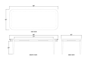 Seraphine 96'' Rectangular Solid Hardwood Dining Table by Bramble-Blue Hand Home