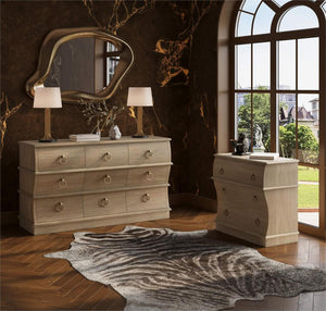 Serpentine Bedside Table-Blue Hand Home