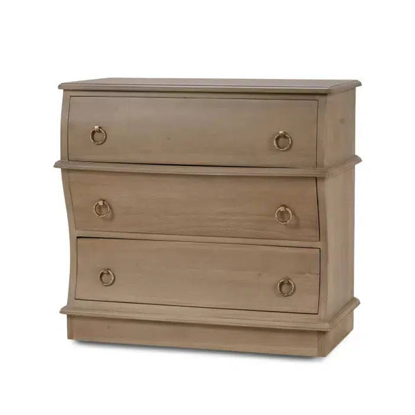 Bramble Serpentine Bedside Table In Sandbar-Bramble-Blue Hand Home