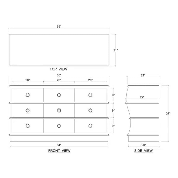 Bramble Serpentine Large Dresser In Sandbar-Bramble-Blue Hand Home