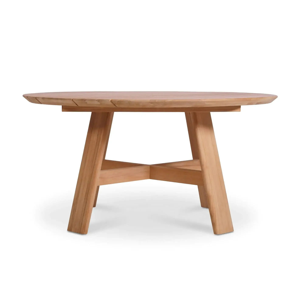 Bramble Sienna Round Dining Table 59'' - Outdoor Teak-Bramble-Blue Hand Home
