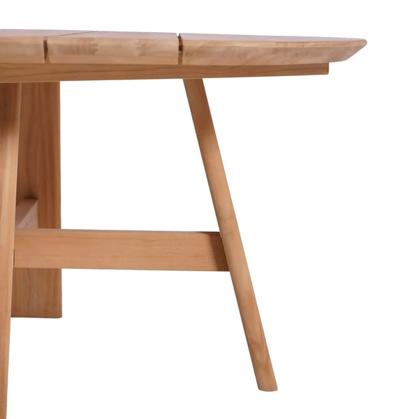 Bramble Sienna Round Dining Table 59'' - Outdoor Teak-Bramble-Blue Hand Home