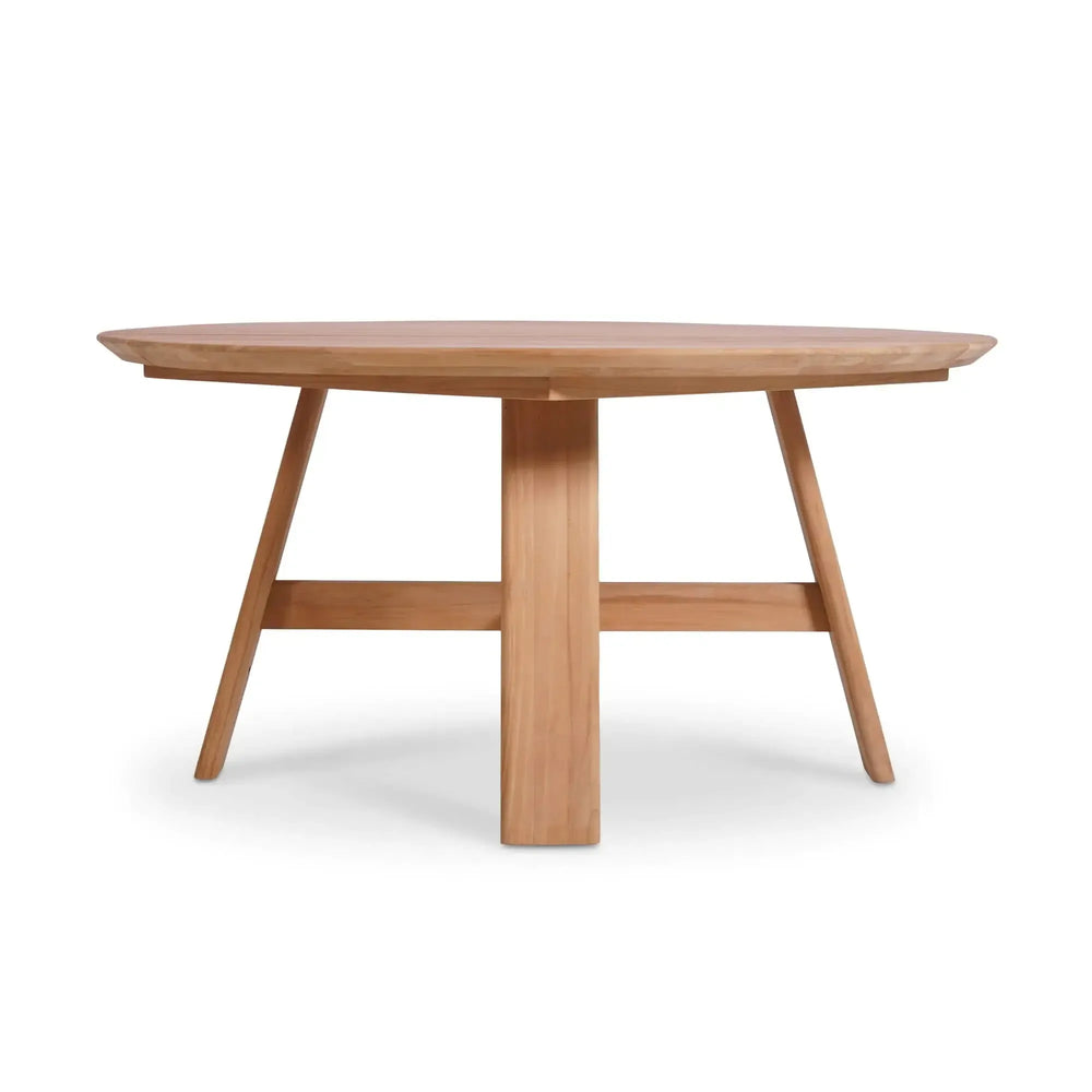 Bramble Sienna Round Dining Table 59'' - Outdoor Teak-Bramble-Blue Hand Home