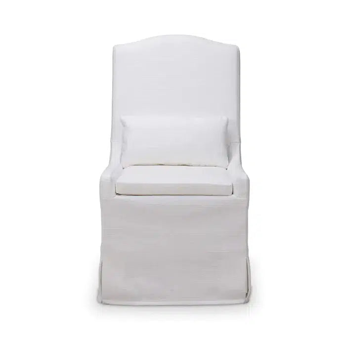 Bramble Sierra Slipcovered Dining Chair W/ Castors W/ Arctic White Performance Fabric-Bramble-Blue Hand Home