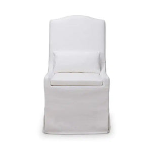 Bramble Sierra Slipcovered Dining Chair W/ Castors W/ Arctic White Performance Fabric-Bramble-Blue Hand Home