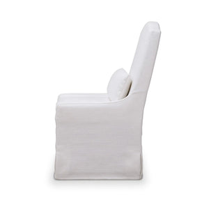 Bramble Sierra Slipcovered Dining Chair W/ Castors W/ Arctic White Performance Fabric-Bramble-Blue Hand Home