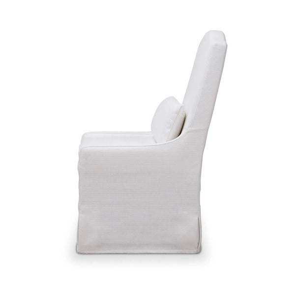 Bramble Sierra Slipcovered Dining Chair W/ Castors W/ Arctic White Performance Fabric-Bramble-Blue Hand Home
