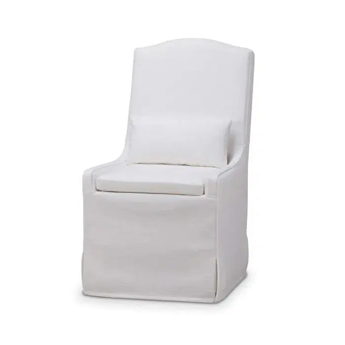 Bramble Sierra Slipcovered Dining Chair W/ Castors W/ Arctic White Performance Fabric-Bramble-Blue Hand Home