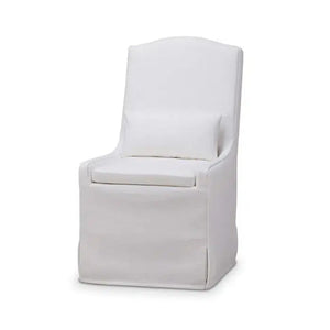 Bramble Sierra Slipcovered Dining Chair W/ Castors W/ Arctic White Performance Fabric-Bramble-Blue Hand Home
