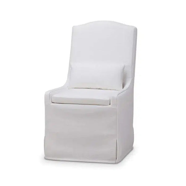Bramble Sierra Slipcovered Dining Chair W/ Castors W/ Arctic White Performance Fabric-Bramble-Blue Hand Home