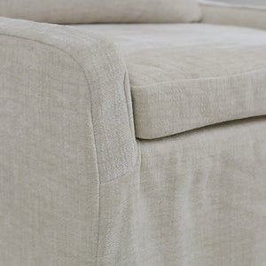 Bramble Sierra Slipcovered Dining Chair w/ Castors w/ Thames Natural Performance Fabric-Bramble-Blue Hand Home