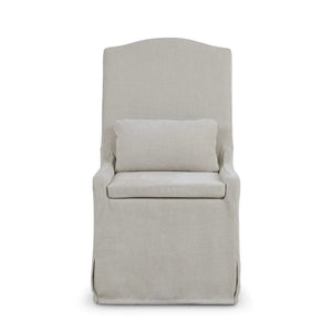 Bramble Sierra Slipcovered Dining Chair w/ Castors w/ Thames Natural Performance Fabric-Bramble-Blue Hand Home