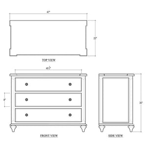 Bramble Soho 3 Drawer Dresser In Straw Wash-Bramble-Blue Hand Home