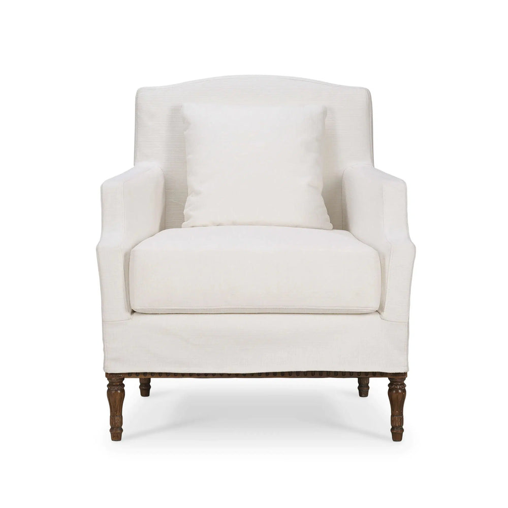 Bramble St. James Slipcovered Chair In Arctic White Performance Fabric-Bramble-Blue Hand Home