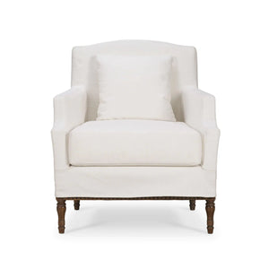 Bramble St. James Slipcovered Chair In Arctic White Performance Fabric-Bramble-Blue Hand Home