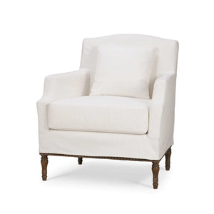 Bramble St. James Slipcovered Chair In Arctic White Performance Fabric-Bramble-Blue Hand Home