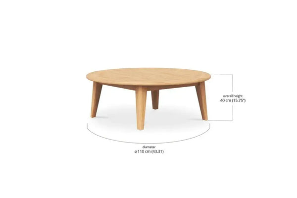 Bramble Stockton Round Coffee Table - Outdoor Teak-Bramble-Blue Hand Home