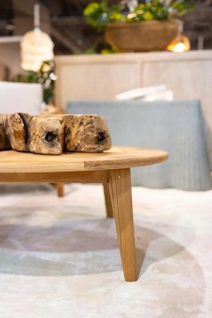 Bramble Stockton Round Coffee Table - Outdoor Teak-Bramble-Blue Hand Home