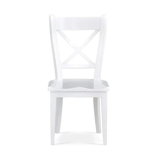 Bramble Summerset Chair w/ Wood Seat in Architectural White-Bramble-Blue Hand Home