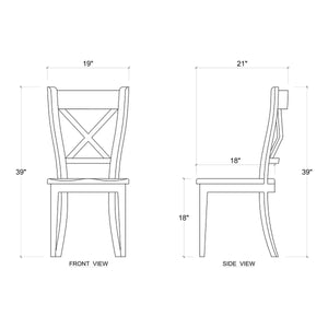 Bramble Summerset Chair w/ Wood Seat in Architectural White-Bramble-Blue Hand Home