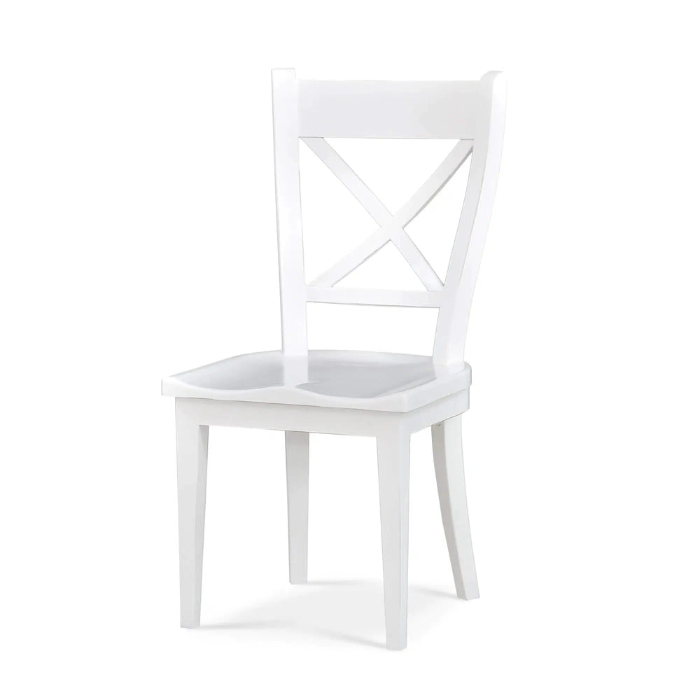 Bramble Summerset Chair w/ Wood Seat in Architectural White-Bramble-Blue Hand Home