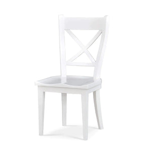 Bramble Summerset Chair w/ Wood Seat in Architectural White-Bramble-Blue Hand Home