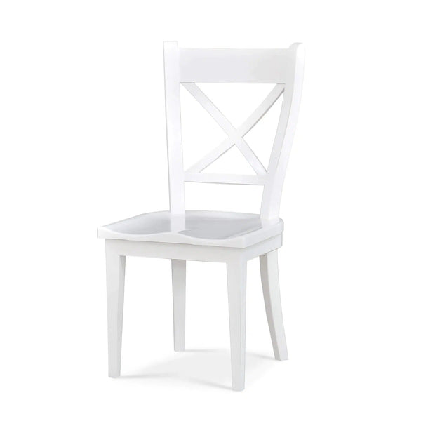 Bramble Summerset Chair w/ Wood Seat in Architectural White-Bramble-Blue Hand Home