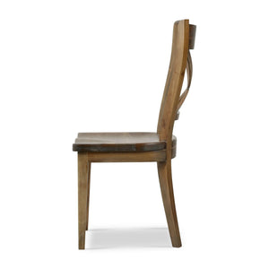 Bramble Summerset Chair W/ Wood Seat In Straw Wash-Bramble-Blue Hand Home