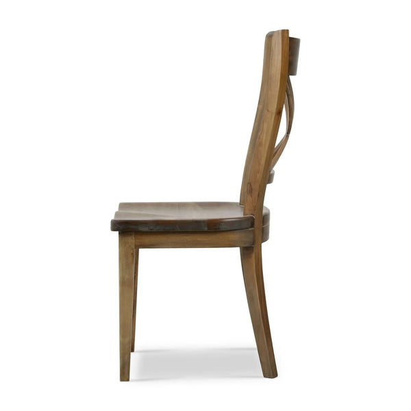 Bramble Summerset Chair W/ Wood Seat In Straw Wash-Bramble-Blue Hand Home