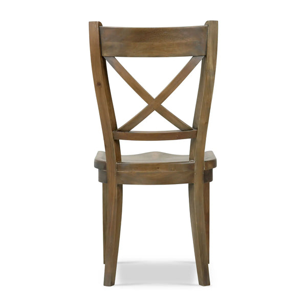 Bramble Summerset Chair W/ Wood Seat In Straw Wash-Bramble-Blue Hand Home