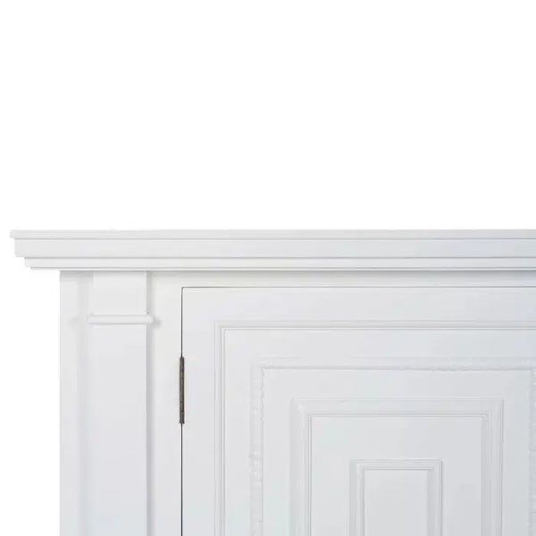 Bramble Surrey Narrow Sideboard In True White-Bramble-Blue Hand Home