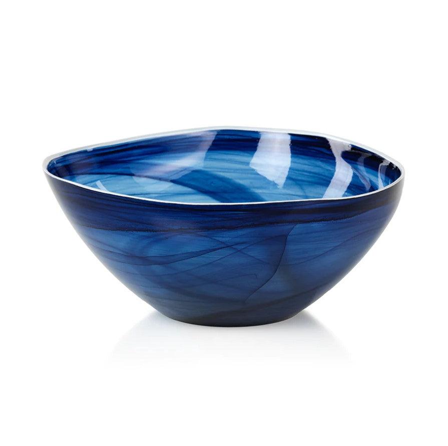 Monte Carlo Alabaster Glass Bowl - Indigo - Large
